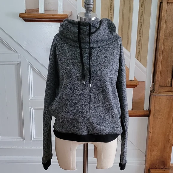 BCBGMAXAZRIA Cowl Neck Grey Sweatshirt Hoodie Size Medium - Picture 3 of 8